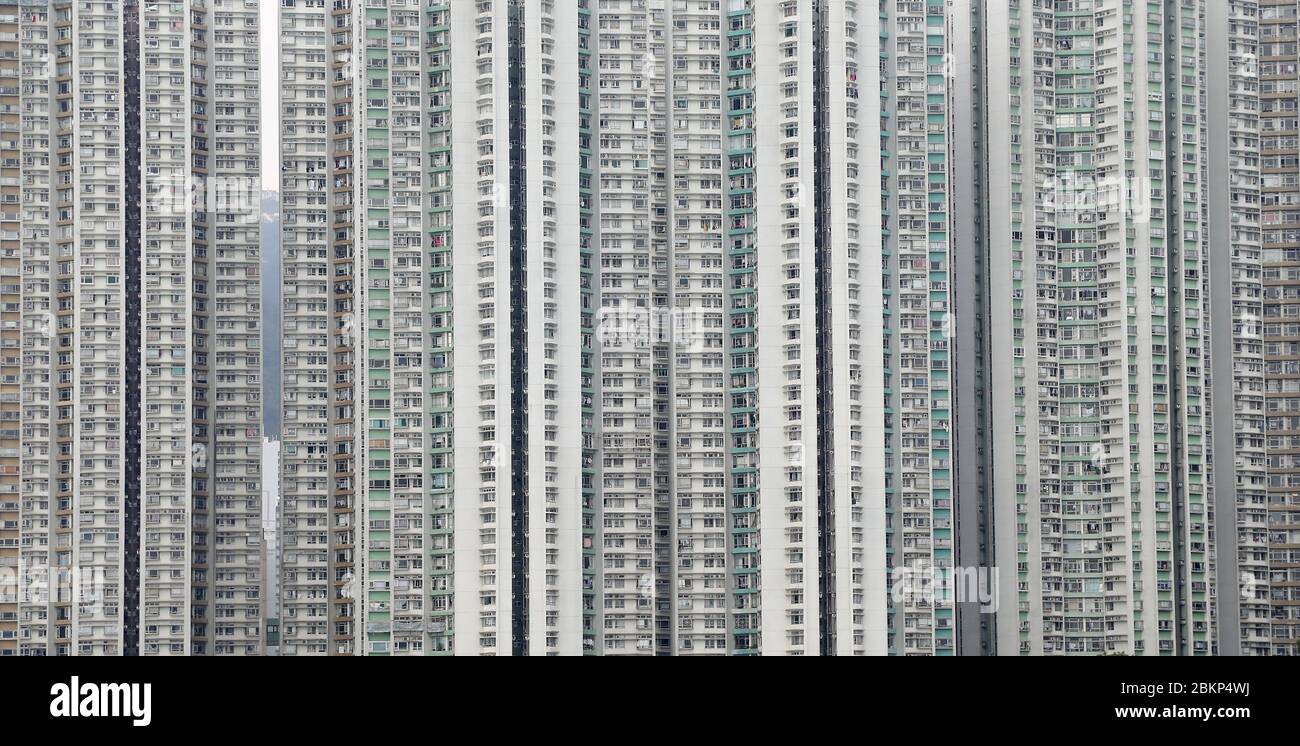 Hochhausgrundstücke in Aberdeen, Hong Kong Island. Picture James Boardman Stockfoto