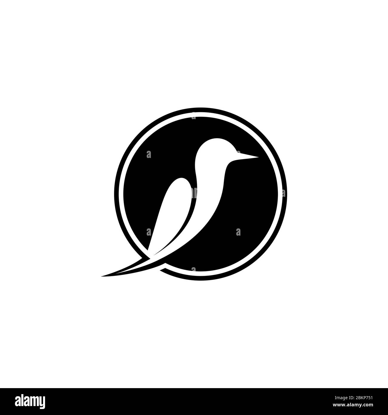 Kreative Vogel Grafik Logo Vorlage, auf negativen Raum Design Konzept, isoliert auf weißem Hintergrund. Stock Vektor