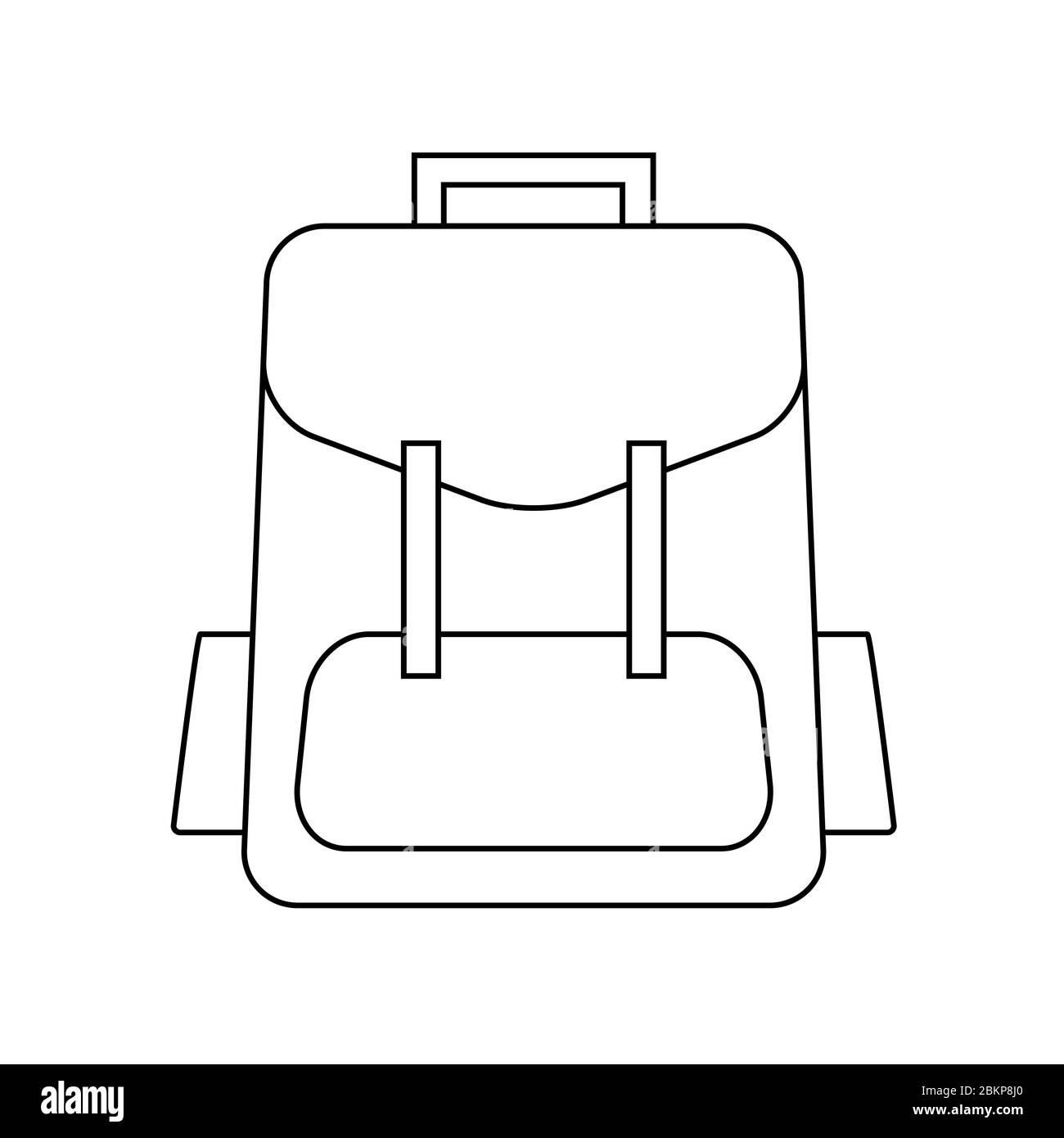 Schultasche Symbol, Schule Rucksack Tasche, minimalistische Vektor Illustration Symbol Stock Vektor