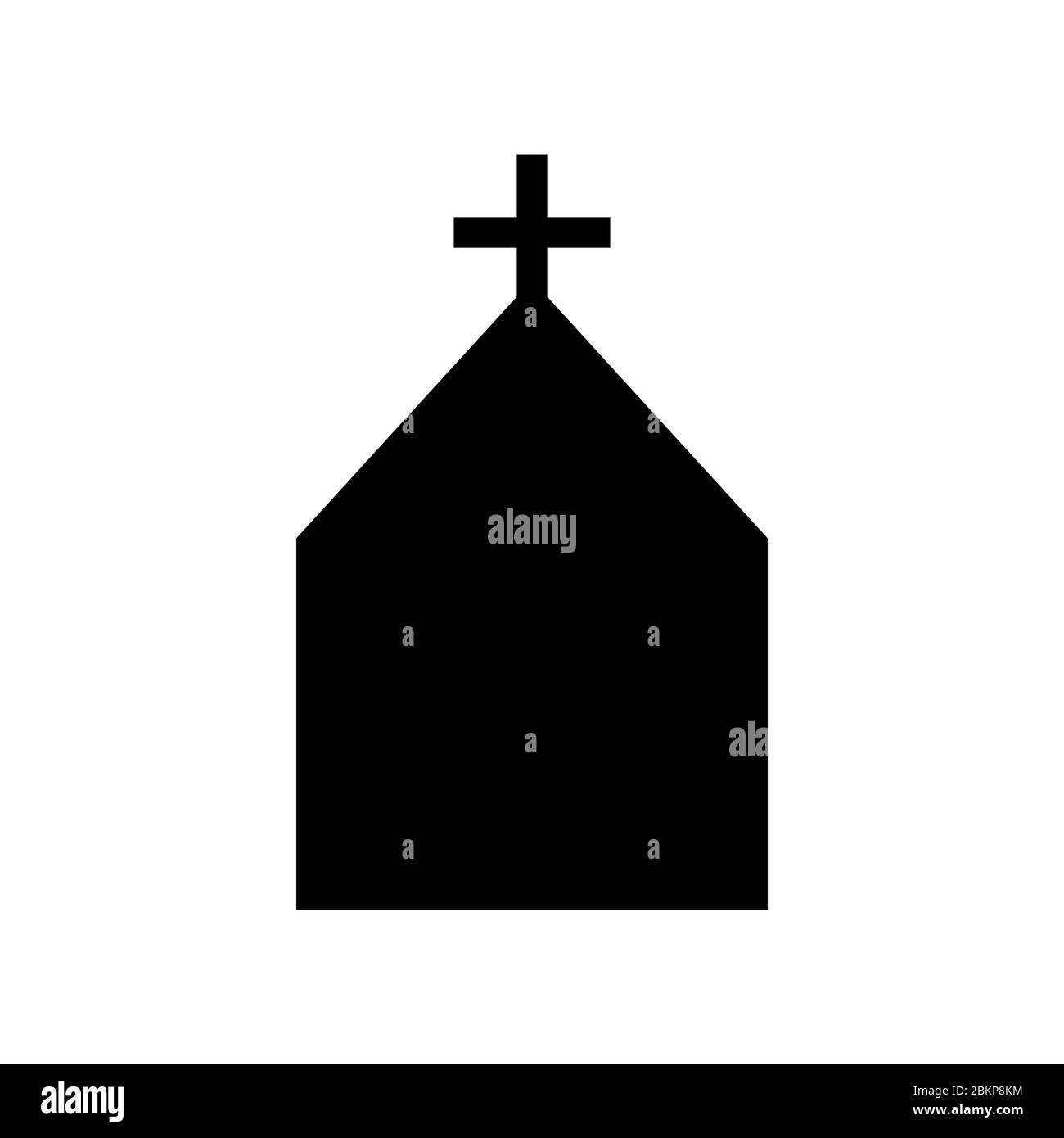 Kirche Vektor-Symbol, Haus und Kreuz, minimalistische Vektor-Illustration Symbol Stock Vektor