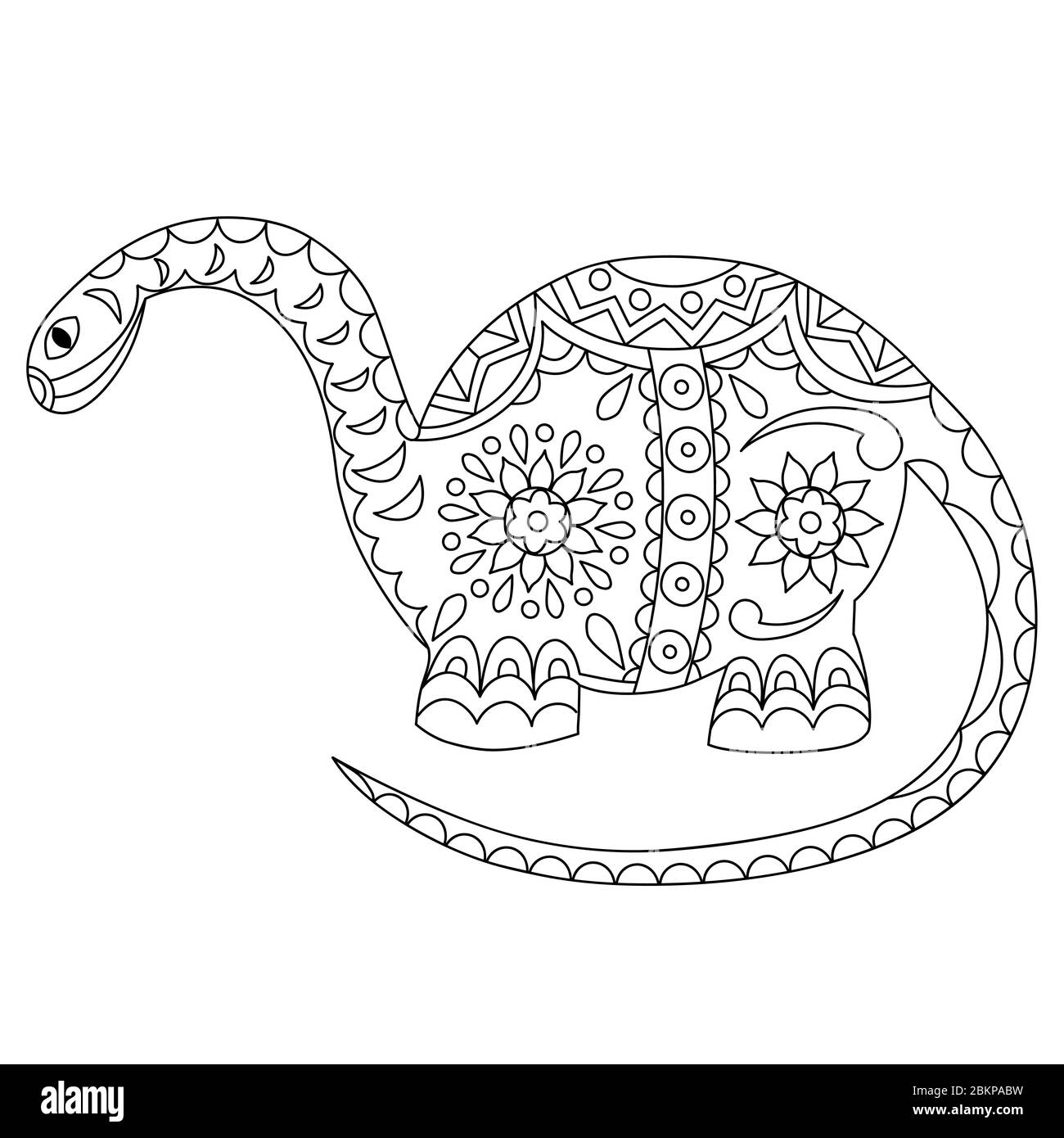 Vektor Kontur eines Dinosauriers auf einem weißen Hintergrund. Stock Vektor