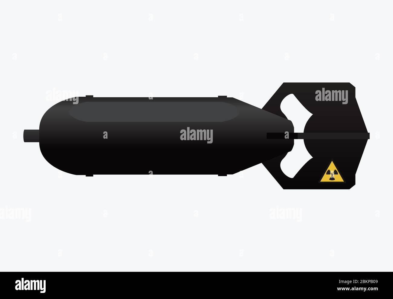 Retro-Atombombe-Symbol, Waffe, Militär und Raketen-Zeichen, Vektor-Illustration Stock Vektor