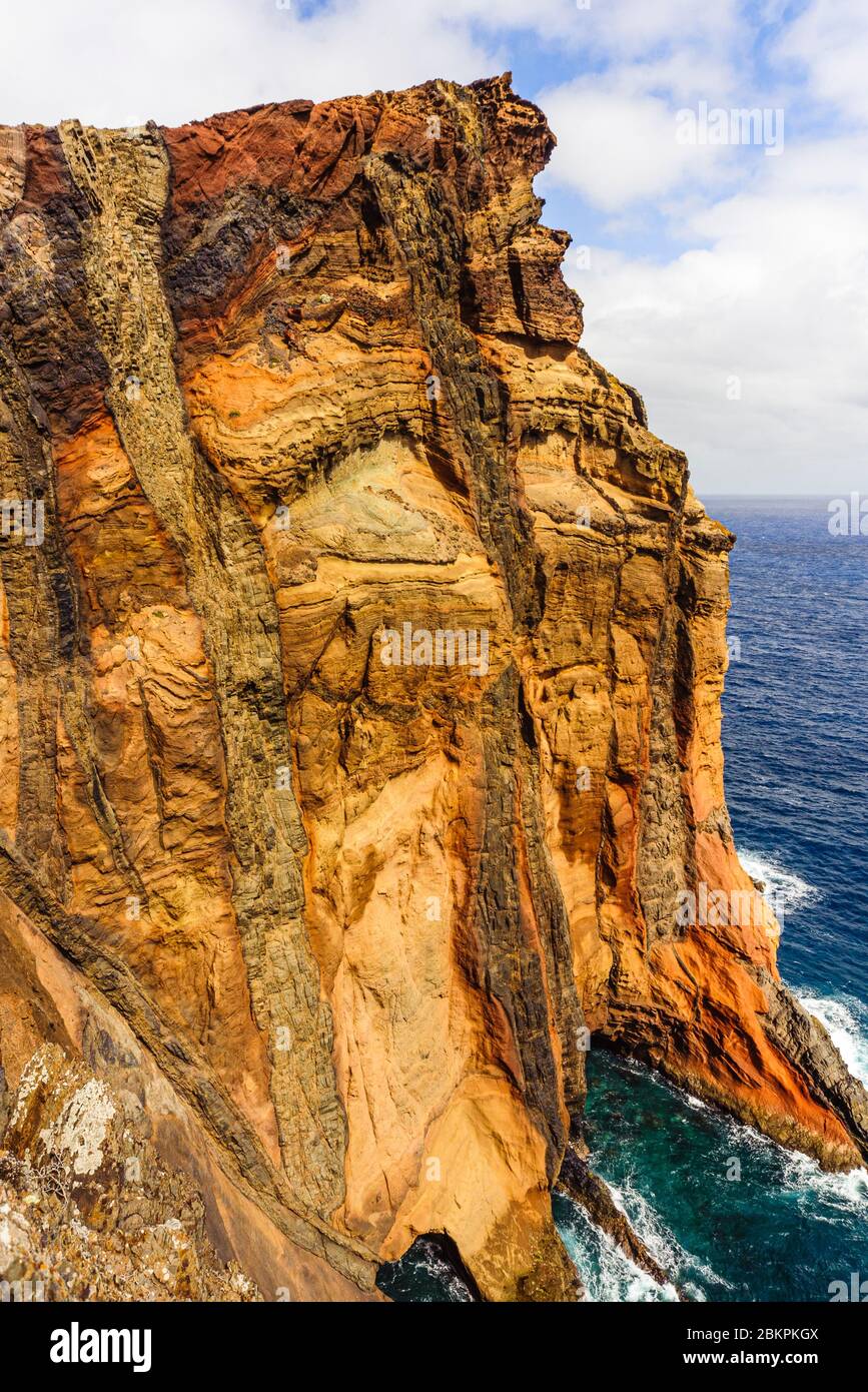 Komplexe vulkanische Geologie auf der Landzunge Ponta de Sao Lourenco, Madeira Stockfoto