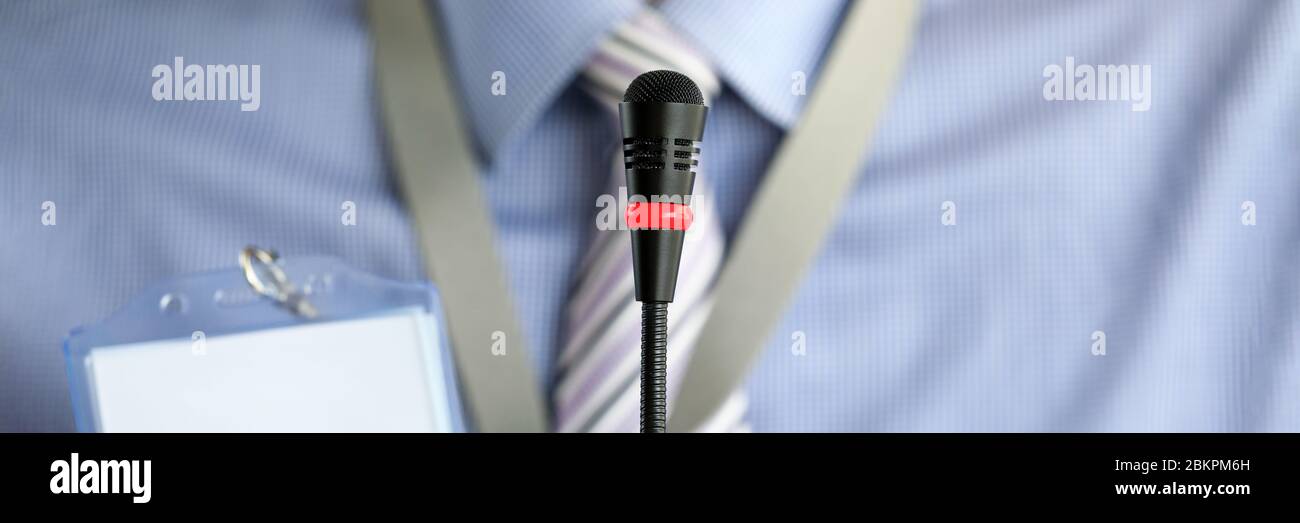 Mann beim Business Seminar Stockfoto