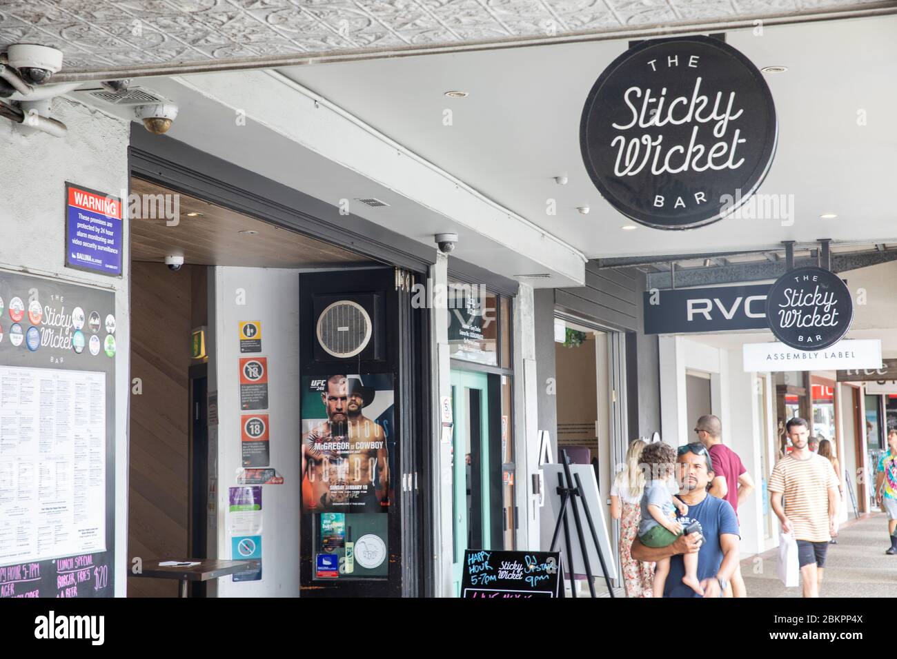 The Sticky Wicket Bar Pub im Stadtzentrum von Byron Bay, New South Wales, Australien Stockfoto