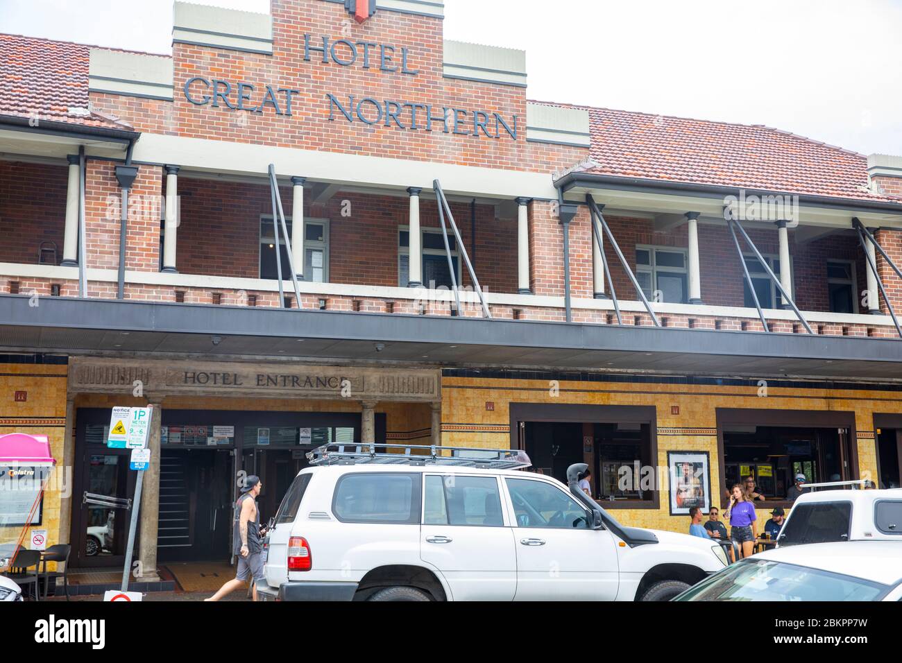Byron Bay, tolle Bar und öffentliches Haus im Norden des Hotels in Byron Bay, NSW, Australien Stockfoto