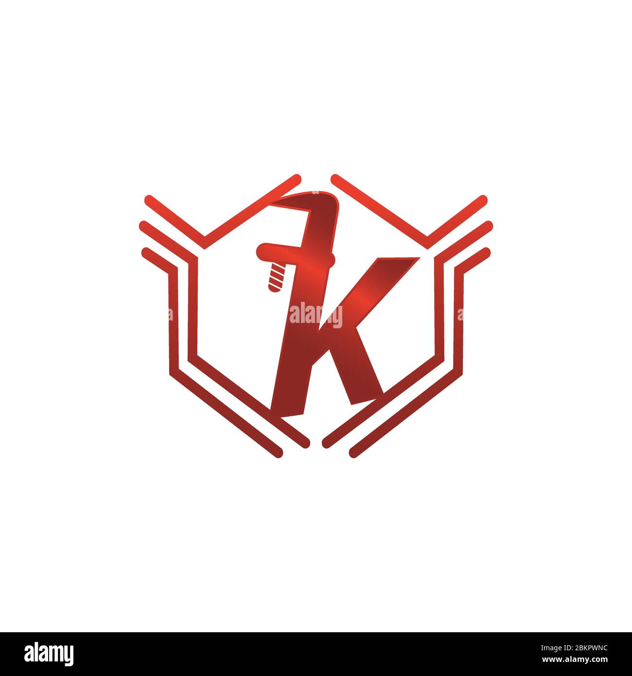Design-Vorlagen für Symbole mit dem Buchstaben K-Logo, minimales Vektorgrafiksymbol für Buchstaben Stock Vektor