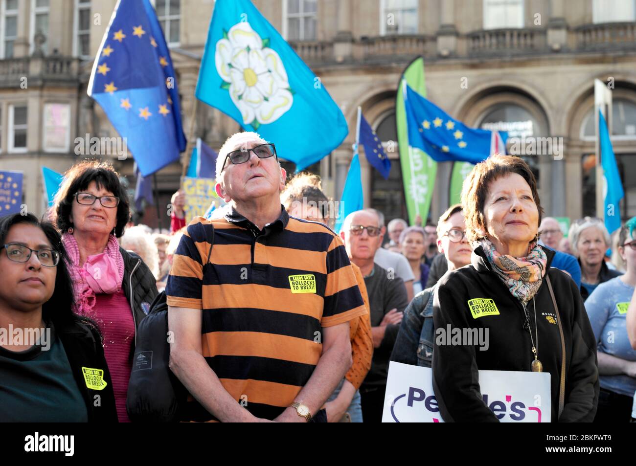 Anti-Boris Johnson Demo in Leeds am Donnerstag, den 29. August. Stoppen Sie den Putschprotest in Leeds gegen Boris Johnsons Prorogationspläne. Stockfoto