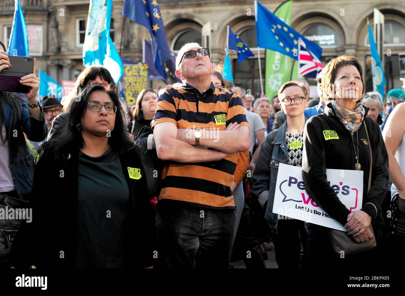 Anti-Boris Johnson Demo in Leeds am Donnerstag, den 29. August. Stoppen Sie den Putschprotest in Leeds gegen Boris Johnsons Prorogationspläne. Stockfoto