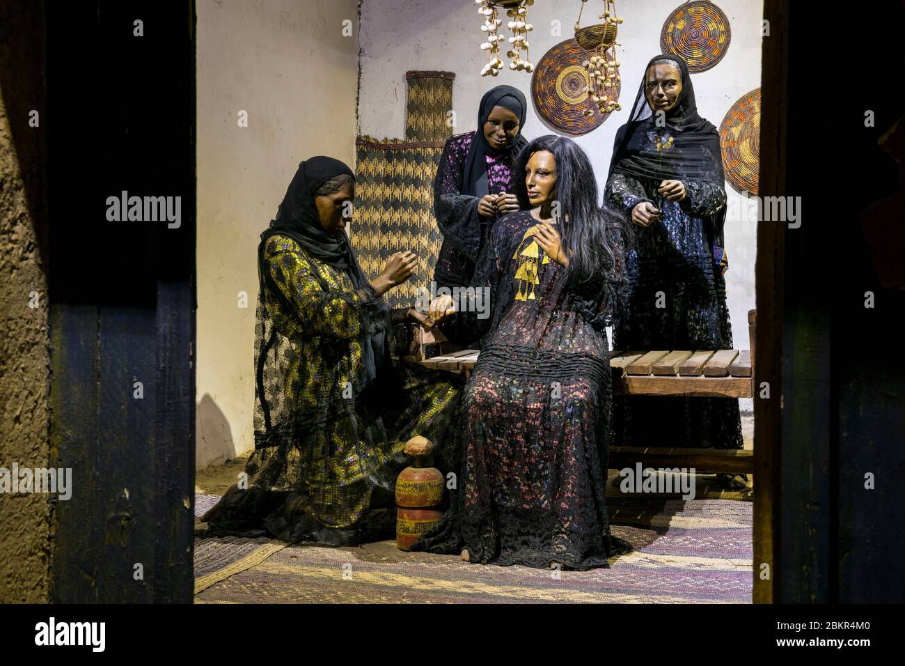 Ägypten, Oberägypten, Niltal, Assuan, Nubien-Museum, Rekonstruktion von Szenen aus dem nubischen Leben Stockfoto