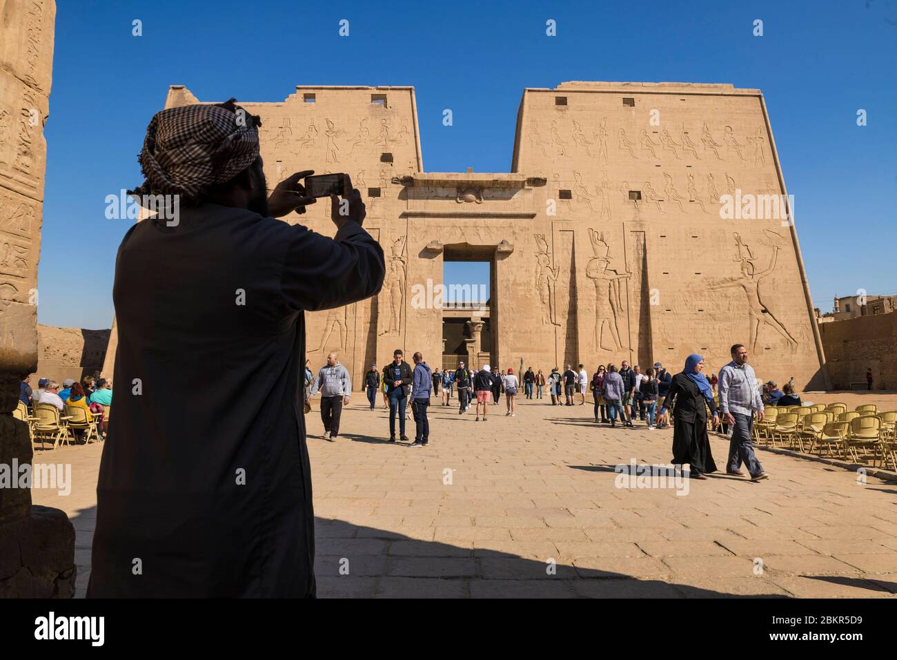 Ägypten, Oberägypten, Niltal, Edfu, Horus-Tempel Stockfoto