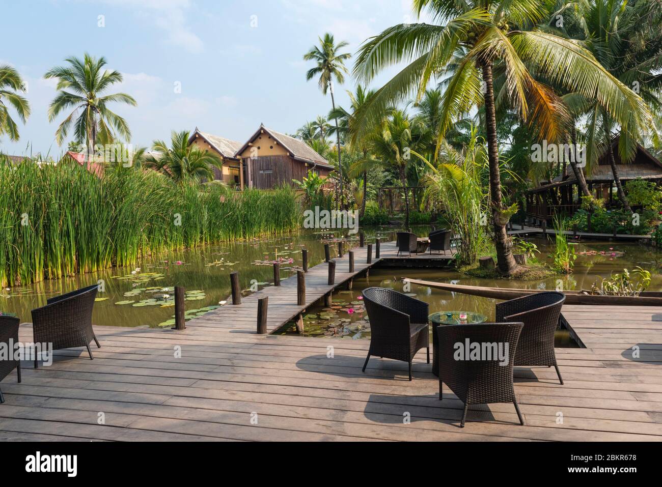 Laos, Luang Prabang Stadt UNESCO-Weltkulturerbe, Maison Dalabua Hotel Stockfoto