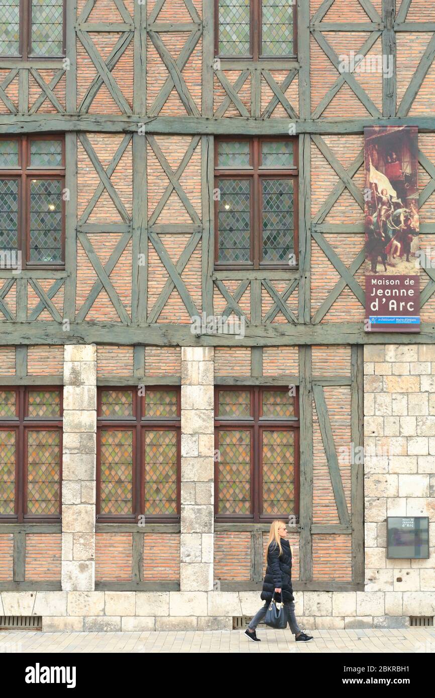 Frankreich, Loiret, Orleans, Fachwerkhaus Jeanne d'Arc, historisches Museum seit 1974 Jeanne d'Arc gewidmet Stockfoto