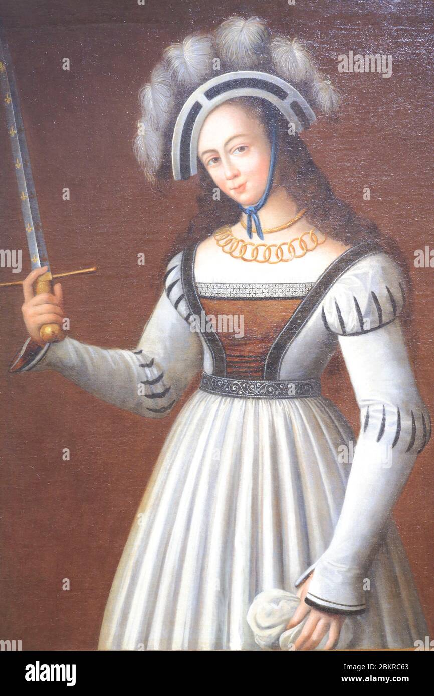 Frankreich, Loiret, Orleans, Museum für Geschichte und Archäologie, Porträt von Jeanne d'Arc dit Porträt des Rathauses (1581) Stockfoto