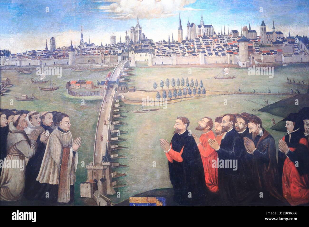 Frankreich, Loiret, Orleans, Museum für Geschichte und Archäologie, Blick auf die Stadt Orleans genannt Tableau des Echevins (16. Jahrhundert) Stockfoto