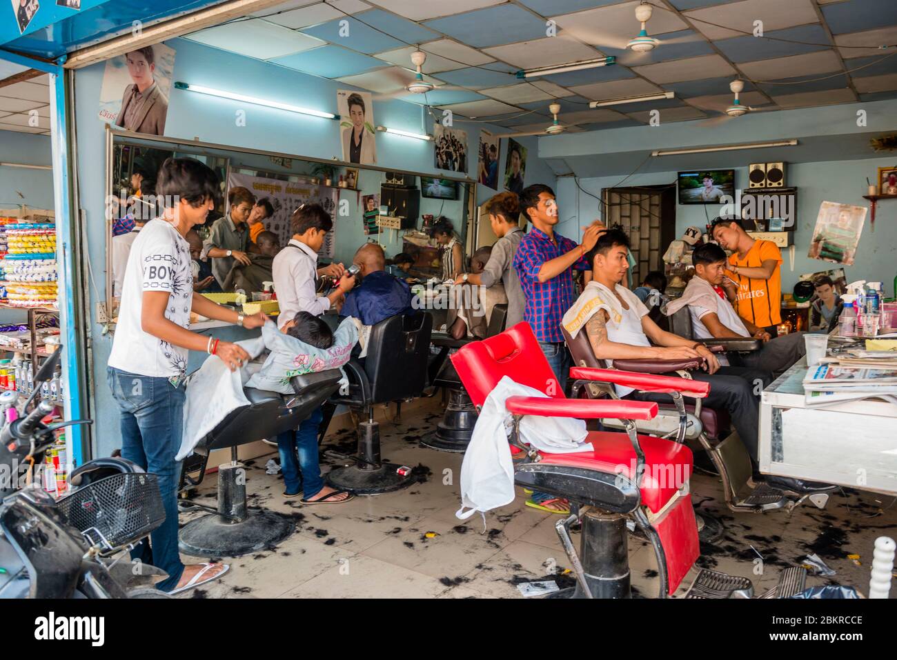 Kambodscha, Siem Reap, Friseur Stockfoto