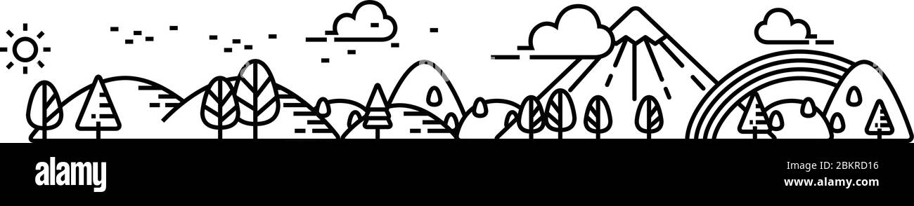 Gute Umwelt, gesunde Linienvektor. Stock Vektor