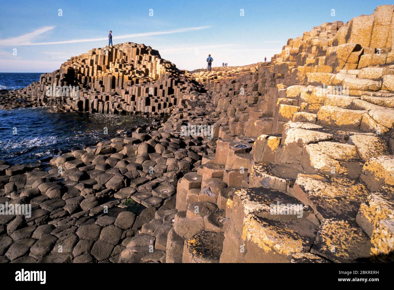 Die Basaltsäulen des Giants Causeway County Antrim Northen Ireland UNESCO-Weltkulturerbe Stockfoto