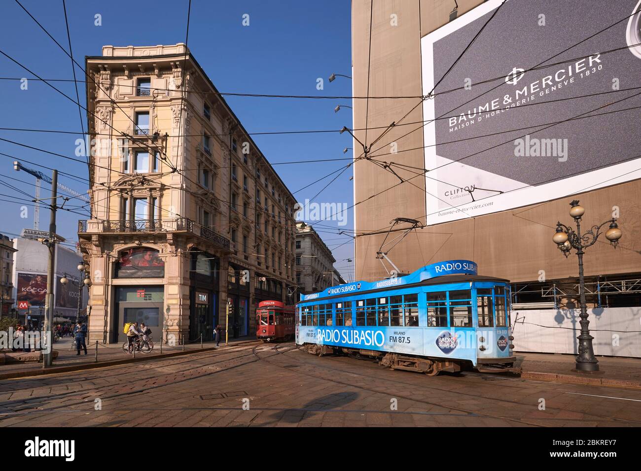 Italien, Lombardei, Mailand, Piazza Cordusio, Straßenbahn Stockfoto