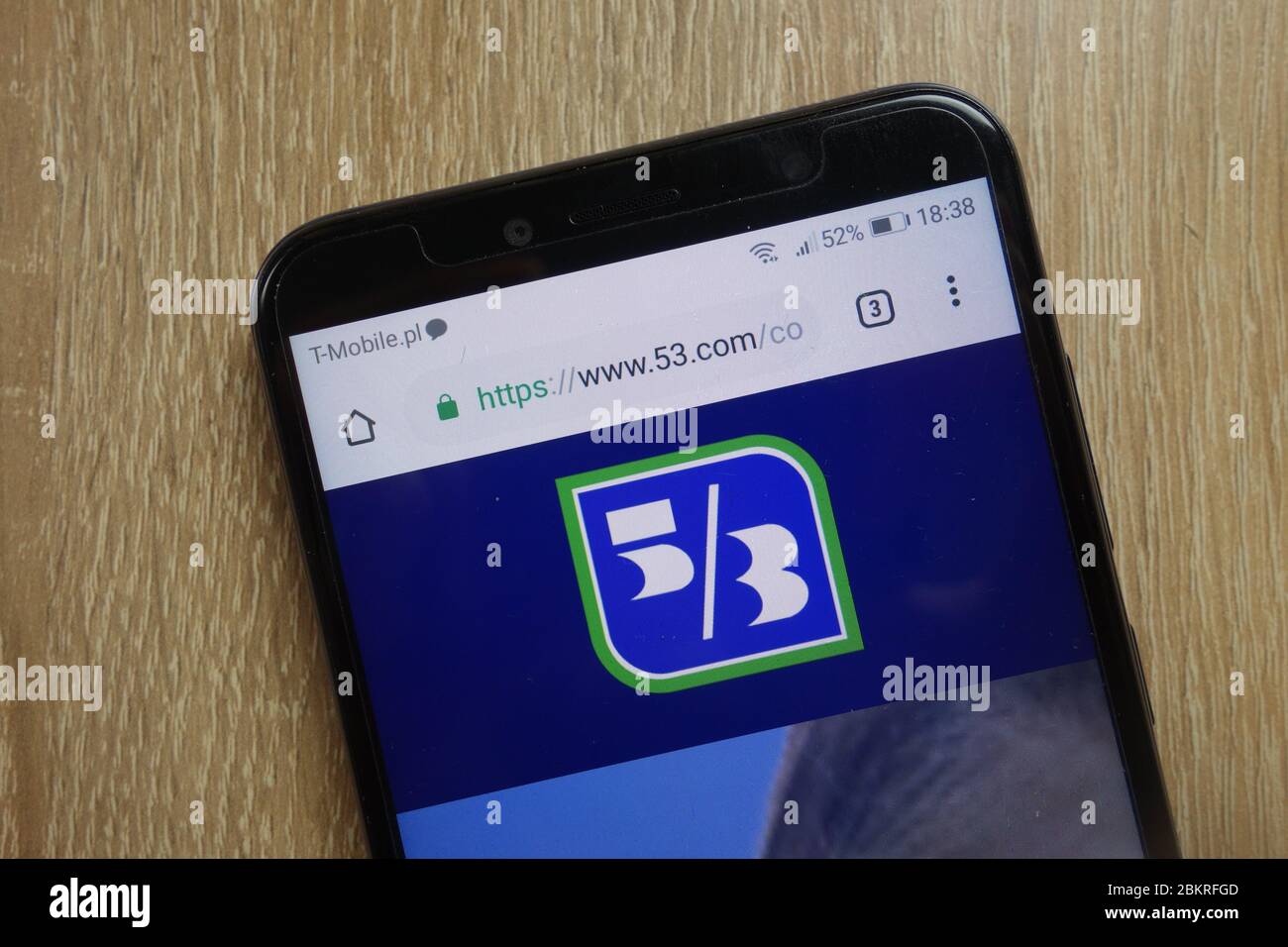 Website der fünften dritten Bank (5/3 Bank) (www.53.com) auf dem Smartphone angezeigt Stockfoto Website der fünften dritten Bank (5/3 Bank) (www.53.com) auf dem Smartphone angezeigt Stockfoto