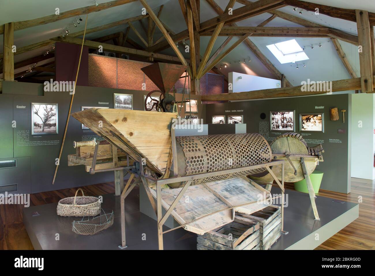 Frankreich, Isere, Vinay, das große Trocknermuseum der Nuss, Ausstellungsraum der Nuculture-Ausrüstung Stockfoto