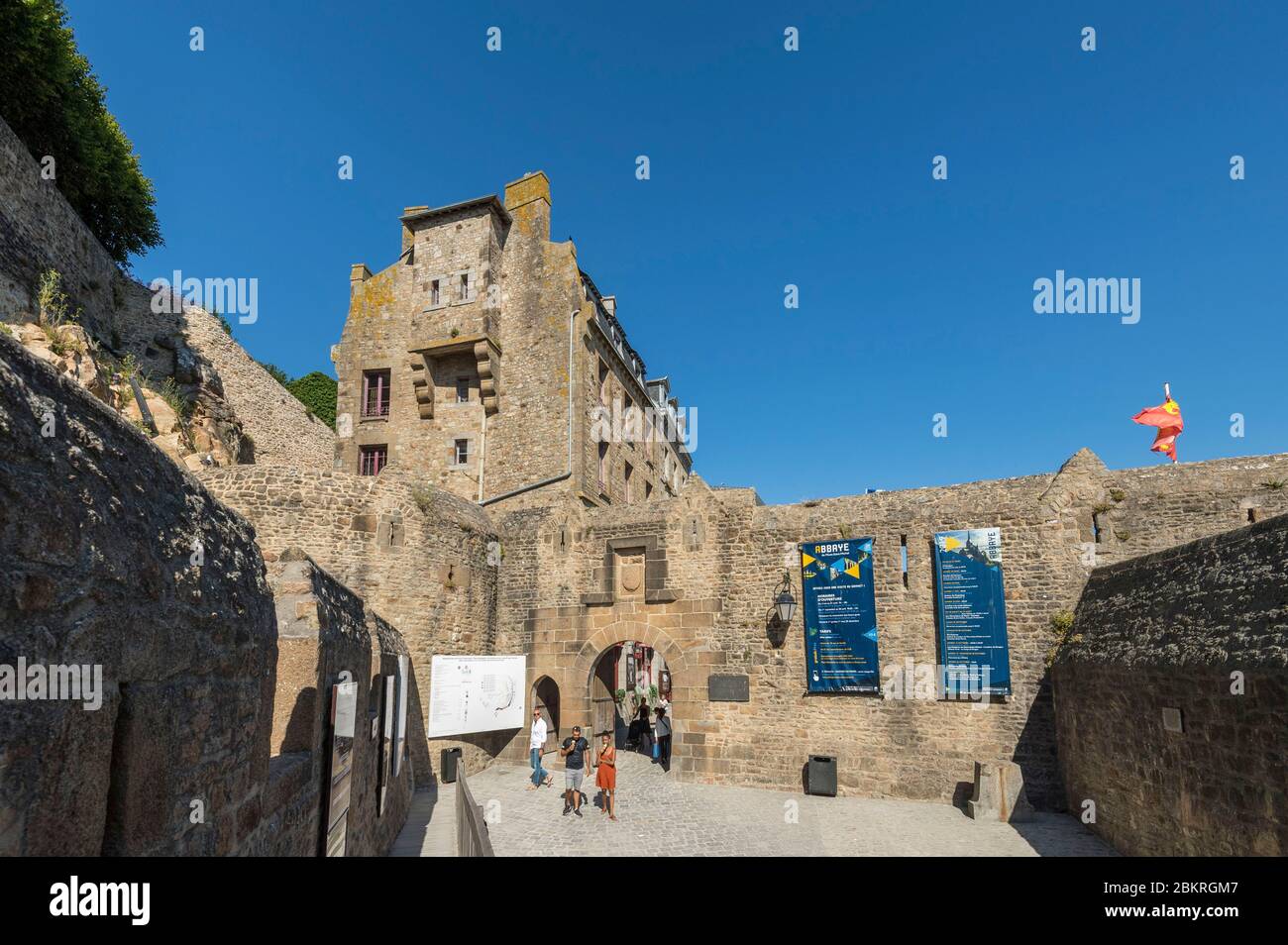 Frankreich, Manche, Le Mont-Saint-Michel, die Tür des Löwen Stockfoto