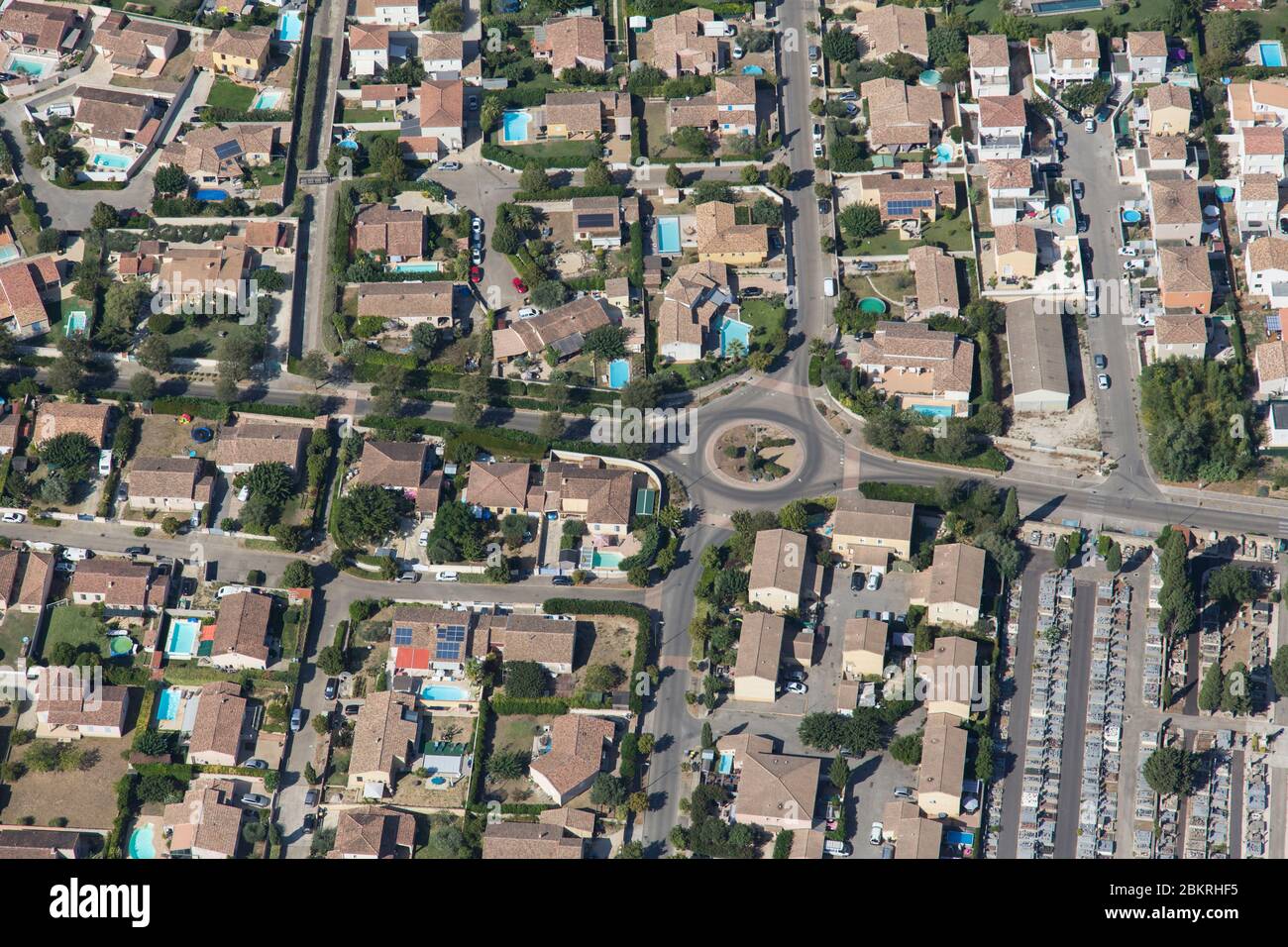 Frankreich, Gard, Südosten von Manduel (Luftaufnahme) Stockfoto