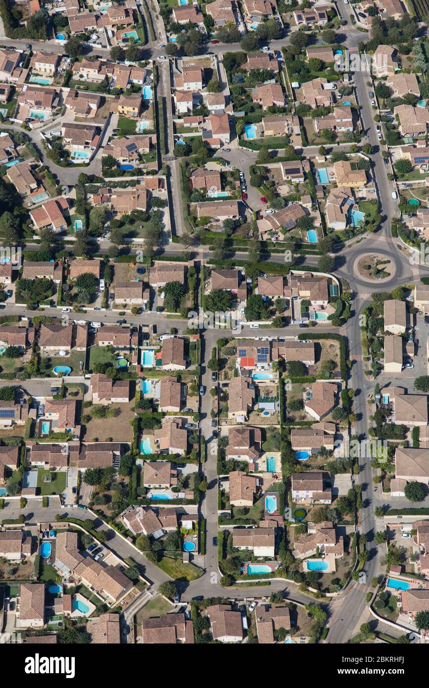 Frankreich, Gard, Südosten von Manduel (Luftaufnahme) Stockfoto