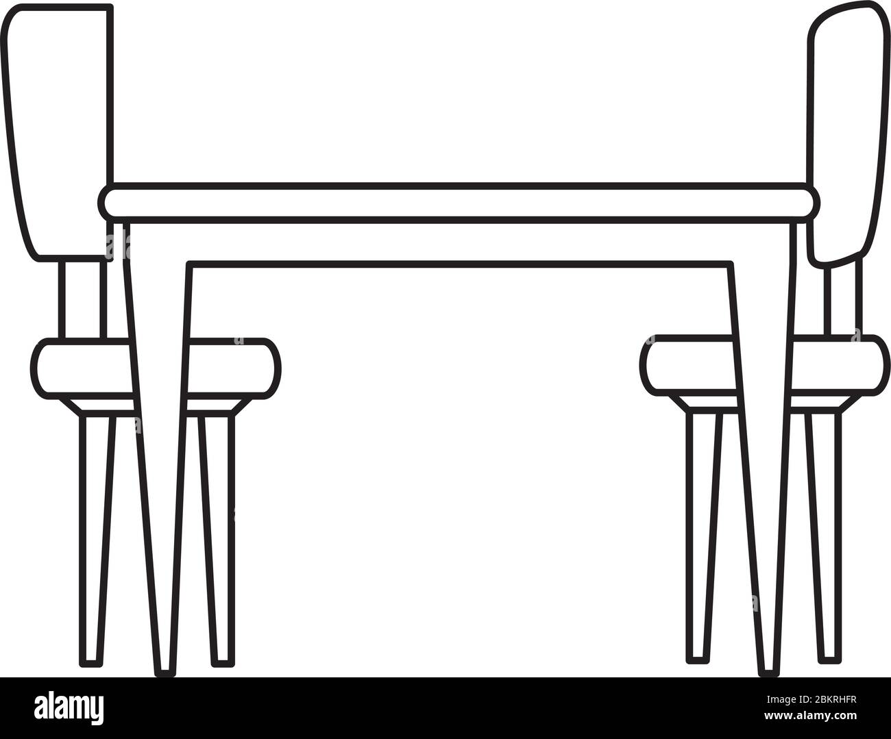 Tisch mit Stühlen Möbel Ikone Stock Vektor