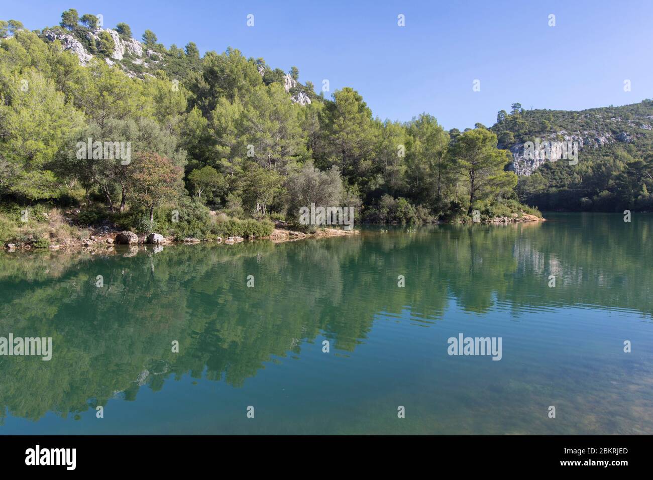 Frankreich, Var, Le Revest les eaux, Wasserreservoir der Stadt Toulon Stockfoto