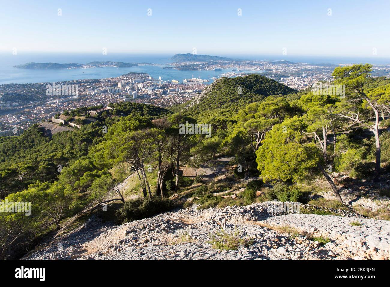 Frankreich, Var, Toulon, der Hafen von Mont Faron Stockfoto