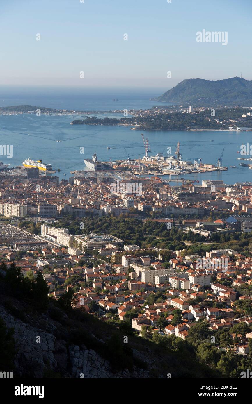 Frankreich, Var, Toulon, der Hafen von Mont Faron Stockfoto