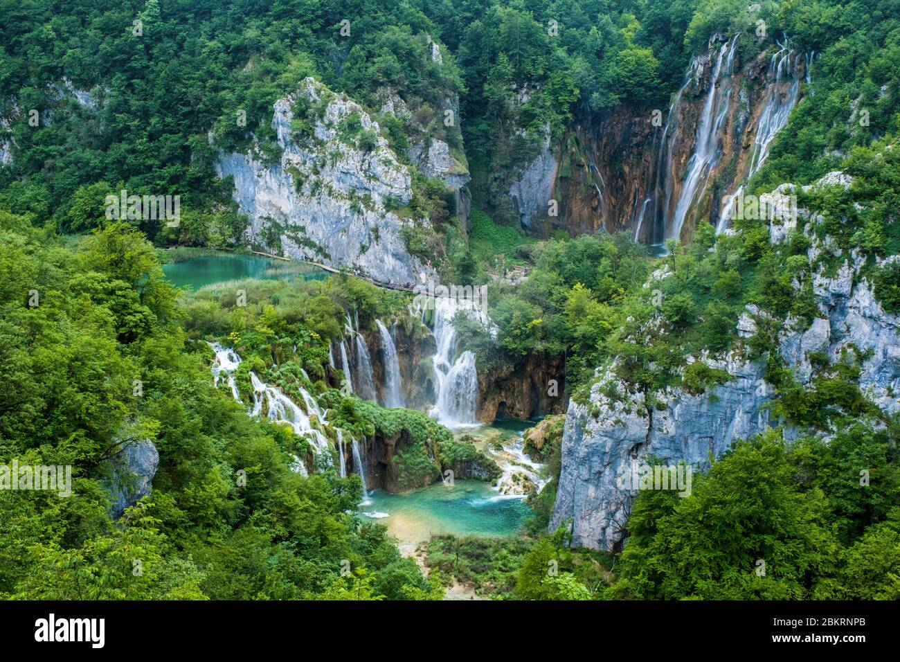 Kroatien, Plitvicer Seen und Wasserfälle Nationalpark, als Weltkulturerbe der UNESCO Stockfoto
