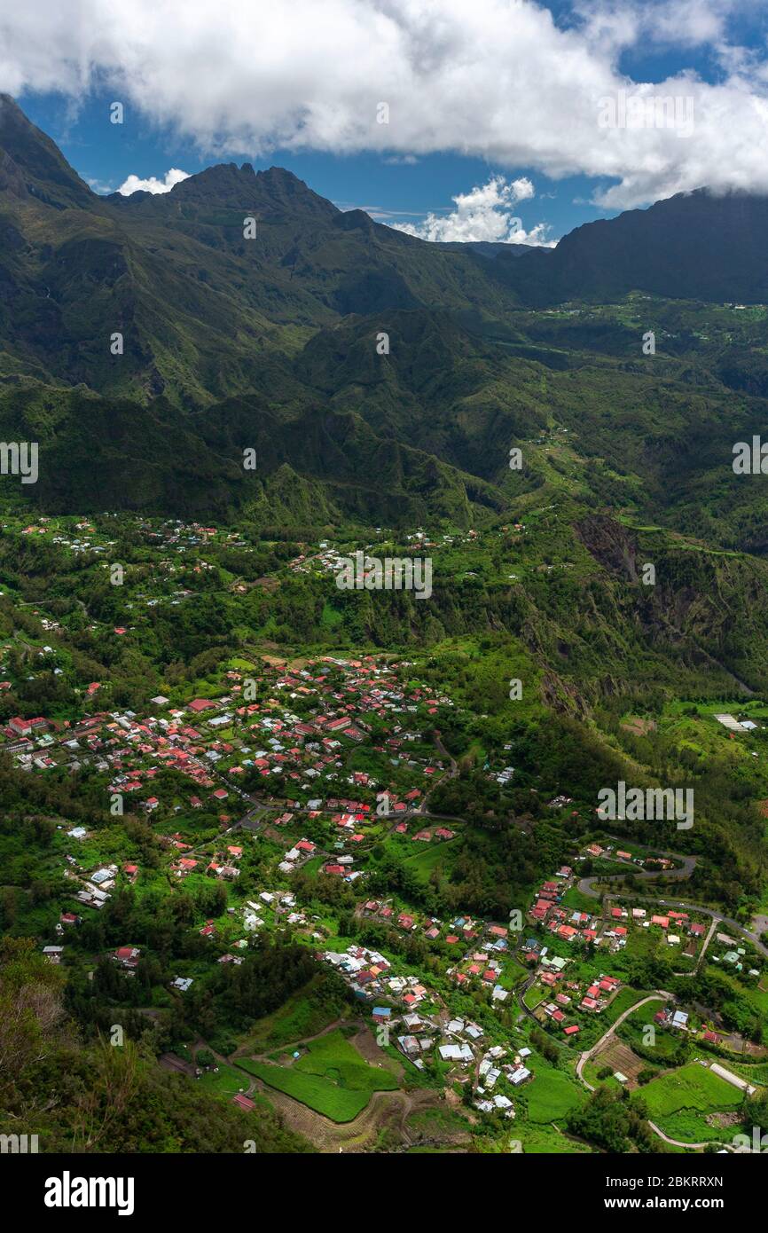 Frankreich, Réunion Island, Nationalpark, UNESCO-Weltkulturerbe, Cirque de Salazie, Hell-Bourg Stockfoto