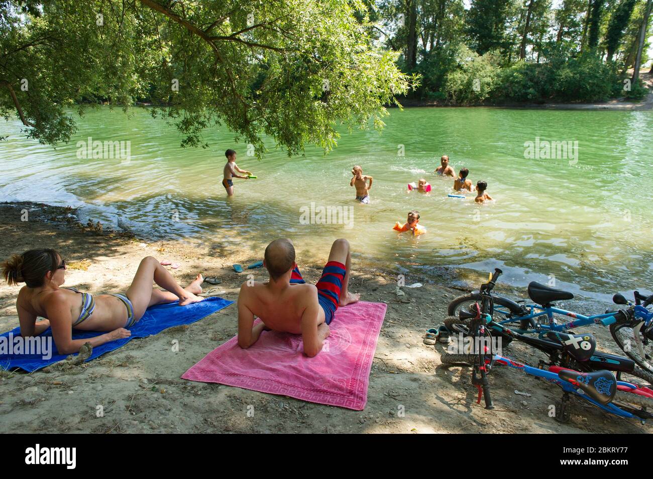 Frankreich, Rhone, Metropole de Lyon, Miribel, Via Rhona, Parc de