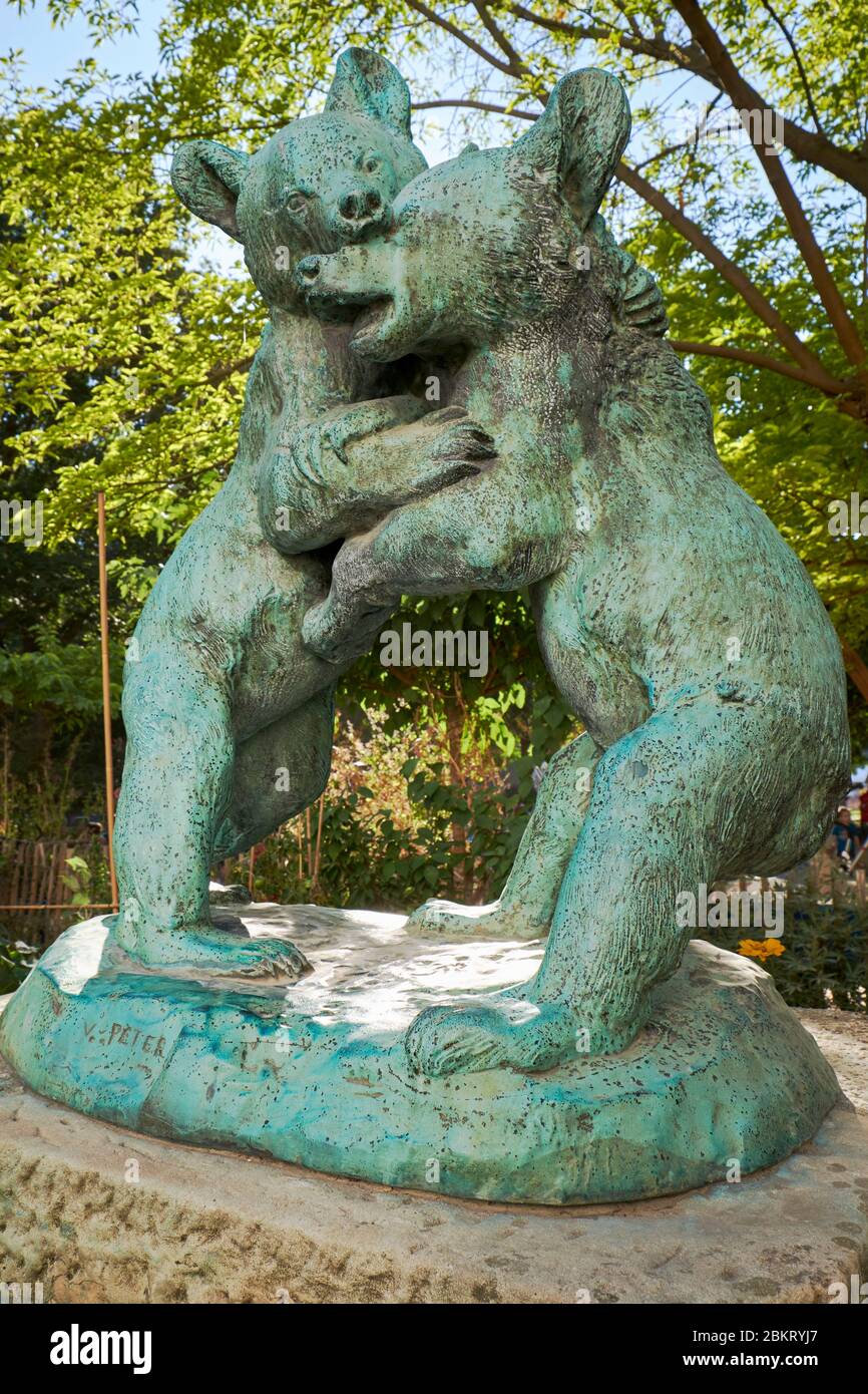 Frankreich, Paris, Platz Saint Lambert, Victor Alamy Peter Oursons - Les Stockfotografie Skulptur von