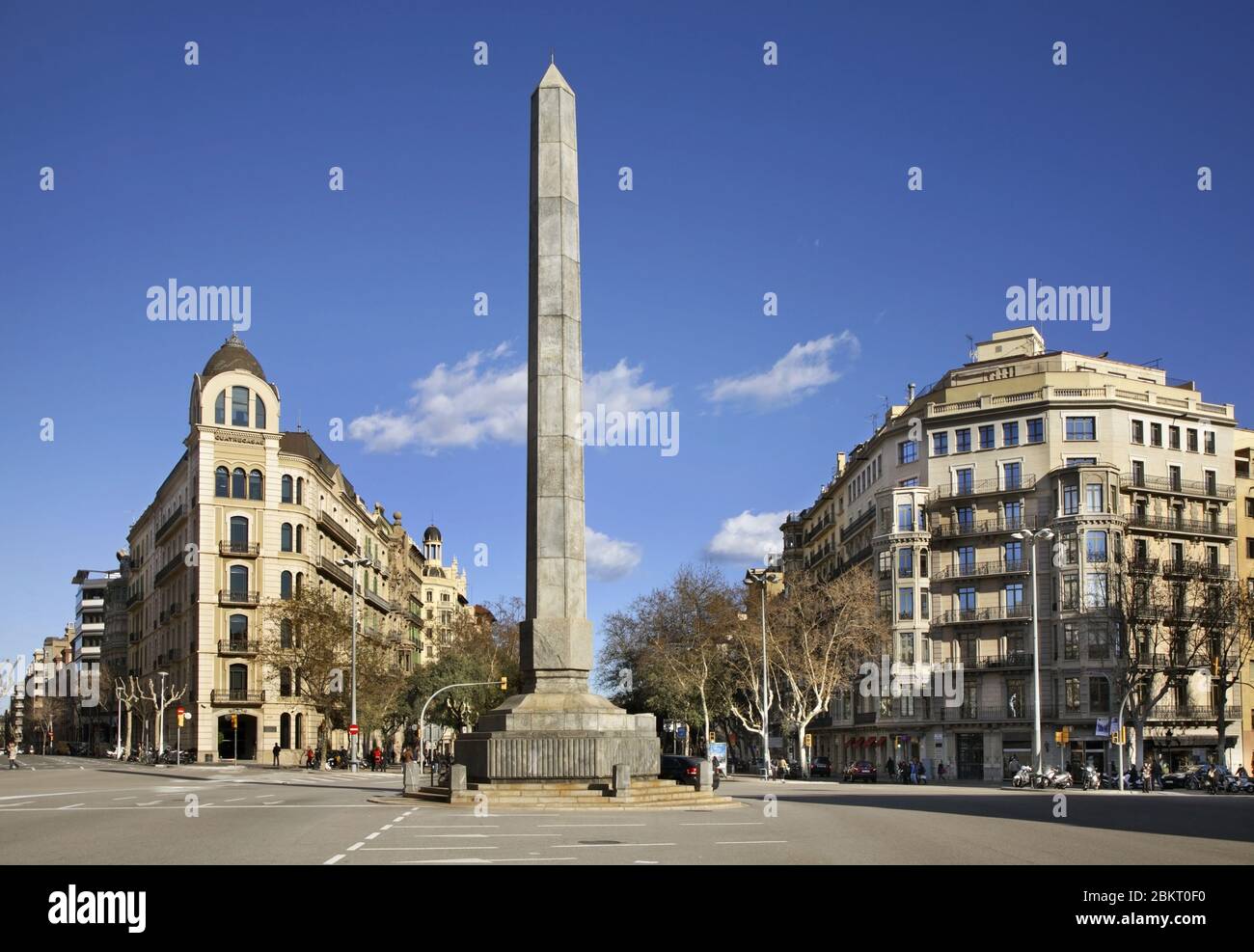 Kreuzung der Passeig de Gracia und Diagonal Avenue in Barcelona. Spanien Stockfoto