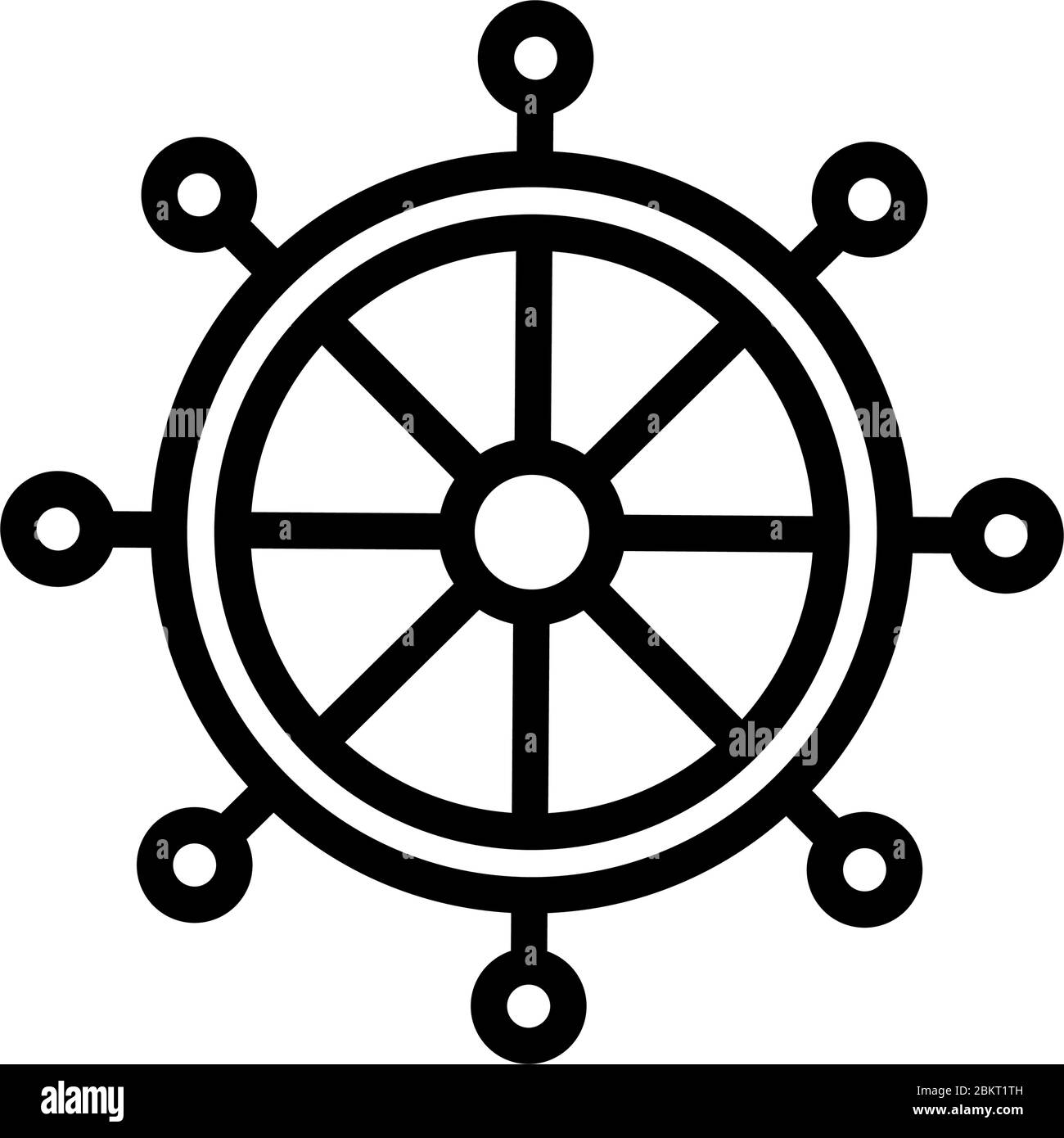 dharma Rad Symbol Vektor Umriss Illustration Stock Vektor