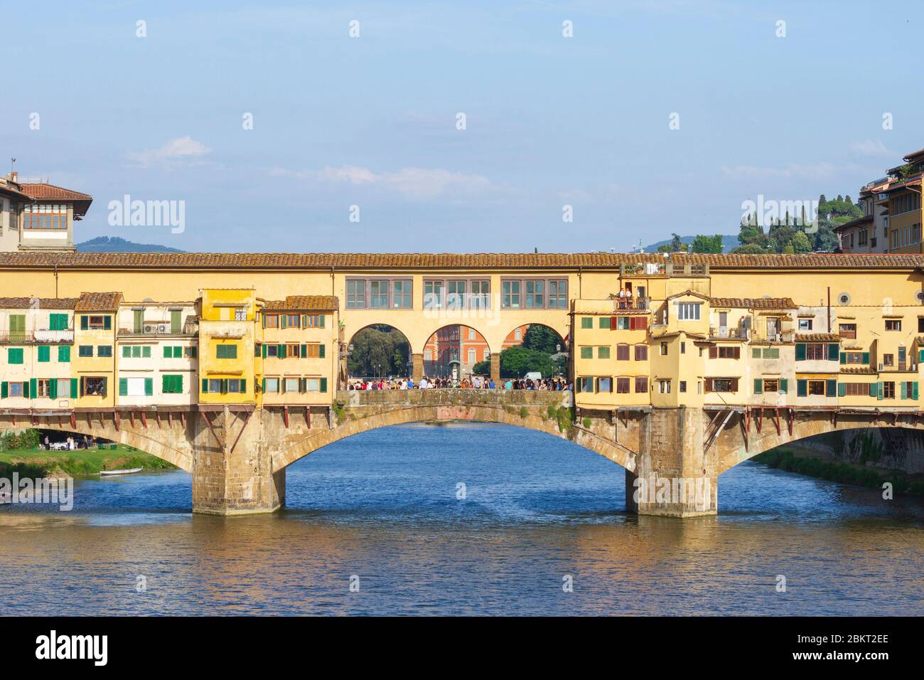 Die berühmte Ponte Vecchio in Florenz, Italien. Stockfoto