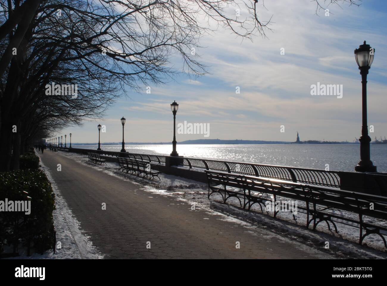Battery Park City Esplanade South Cove Park, Lower Manhattan, New York, Usa Stockfoto
