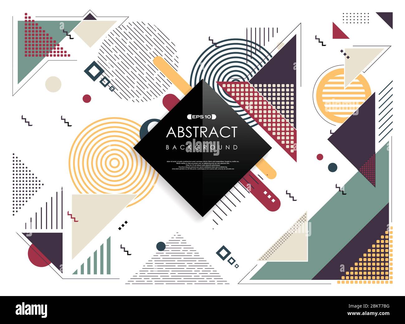 Abstrakte geometrische Elemente Design Kunstwerk von Cover Muster Details Hintergrund. Dekorieren für Anzeige, Poster, Kunstwerk, Template-Design, Druck. Illustration Stock Vektor