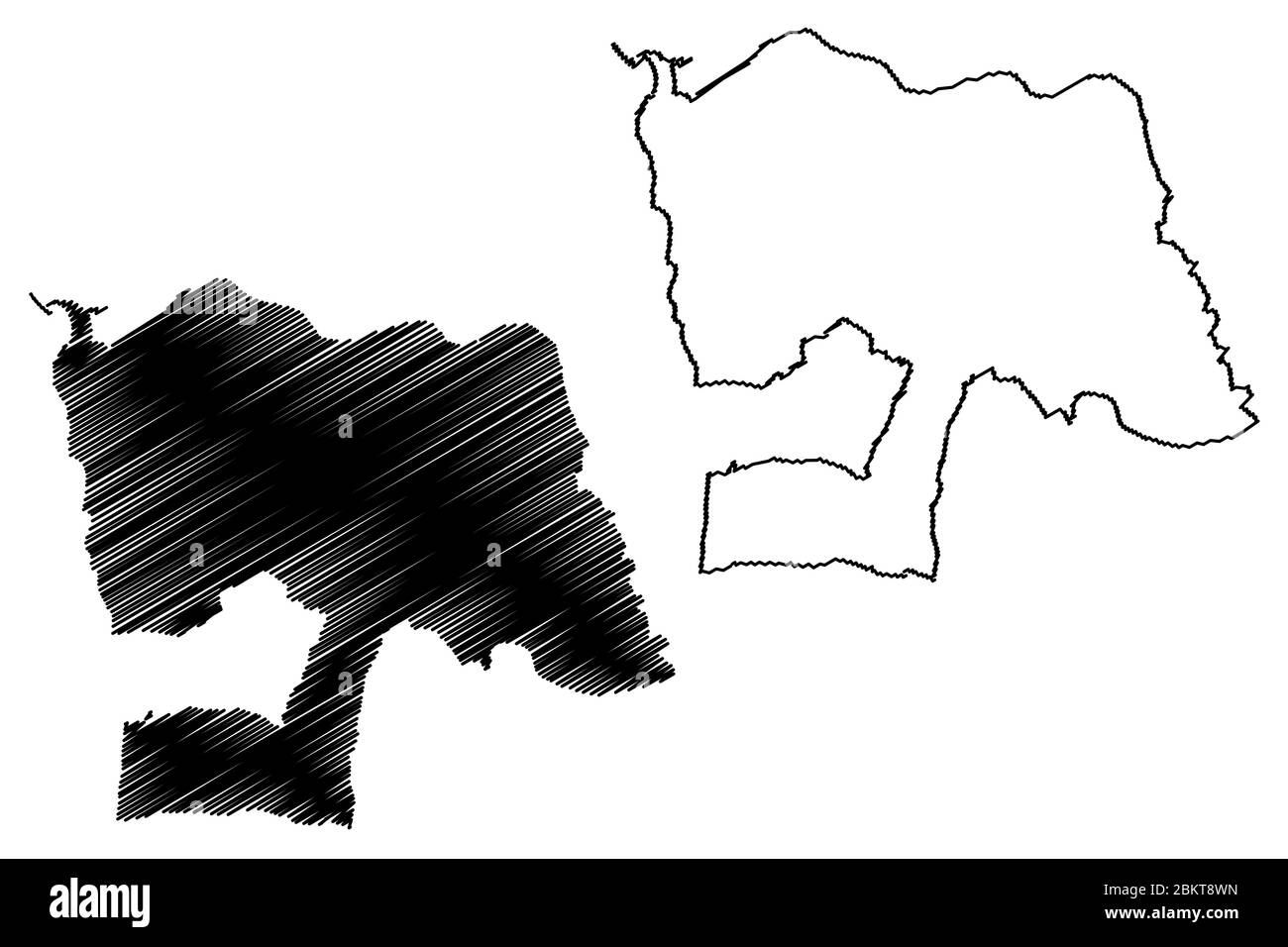Vila Nova de Gaia City (portugiesische Republik, Portugal) Karte Vektor Illustration, Scribble Sketch City of Gaia Karte Stock Vektor