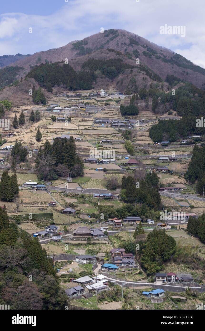 Traditionelles Dorf Ochiai im Iya-Tal, Präfektur Tokushima, Shikoku, Japan Stockfoto