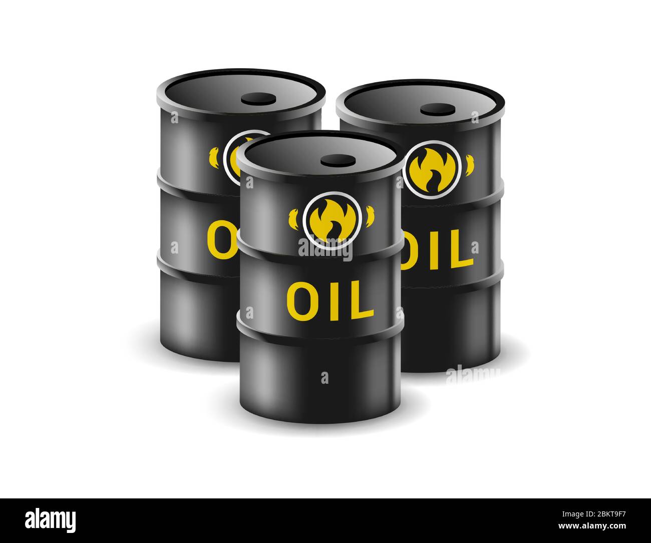 Ölfass isoliert auf weißem Hintergrund. Kanister für Benzin Vektor-Illustration in realistischem Stil. Kraftstofflagerung Stock Vektor