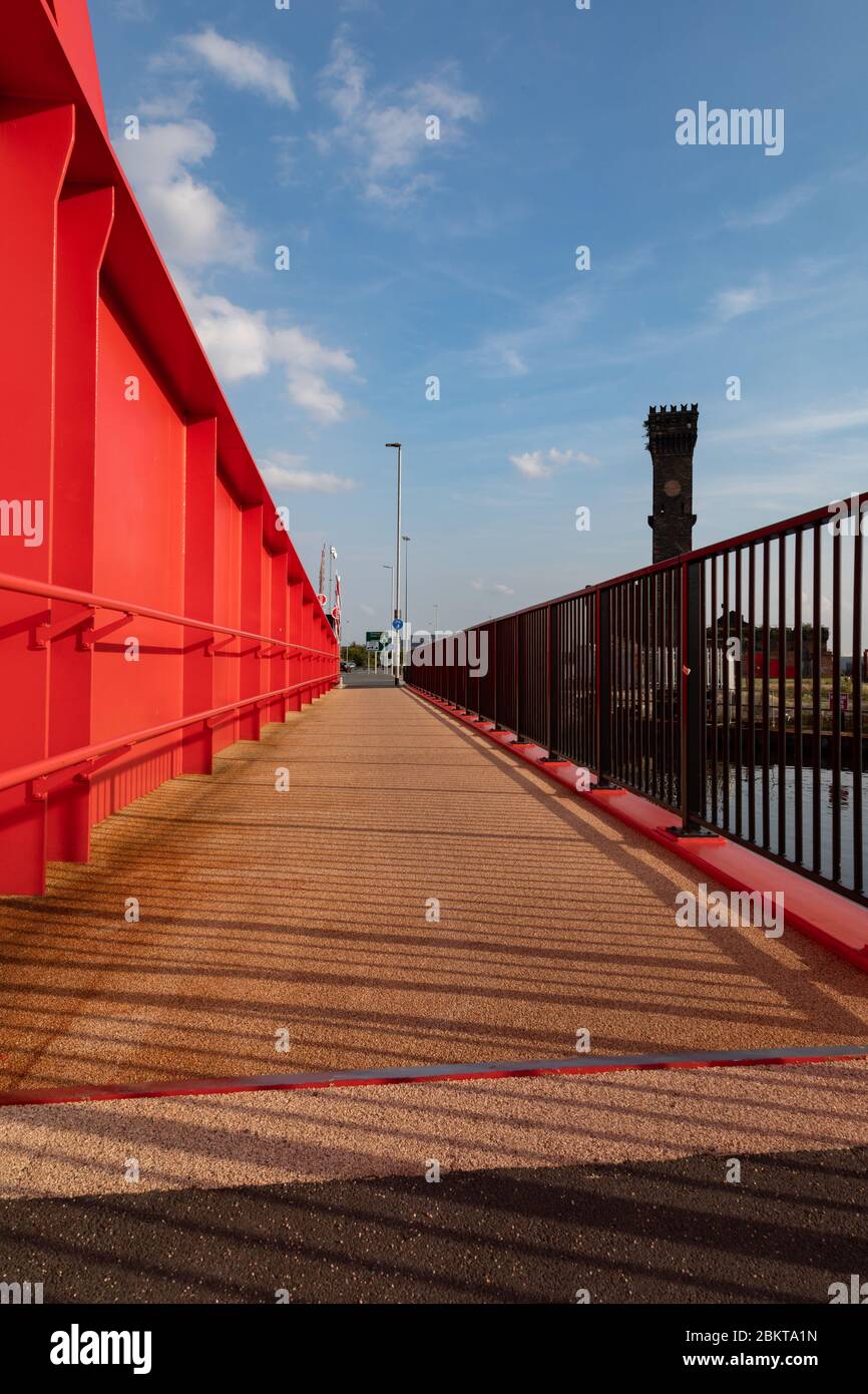 Fußgängerbrücke in Birkenhead und Wallasey August 2019 Stockfoto