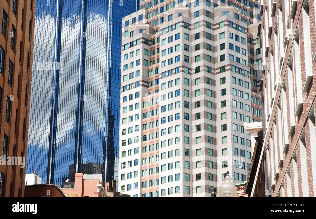 Boston, Massachusetts: Bürogebäude im Geschäftsviertel von Boston Stockfoto