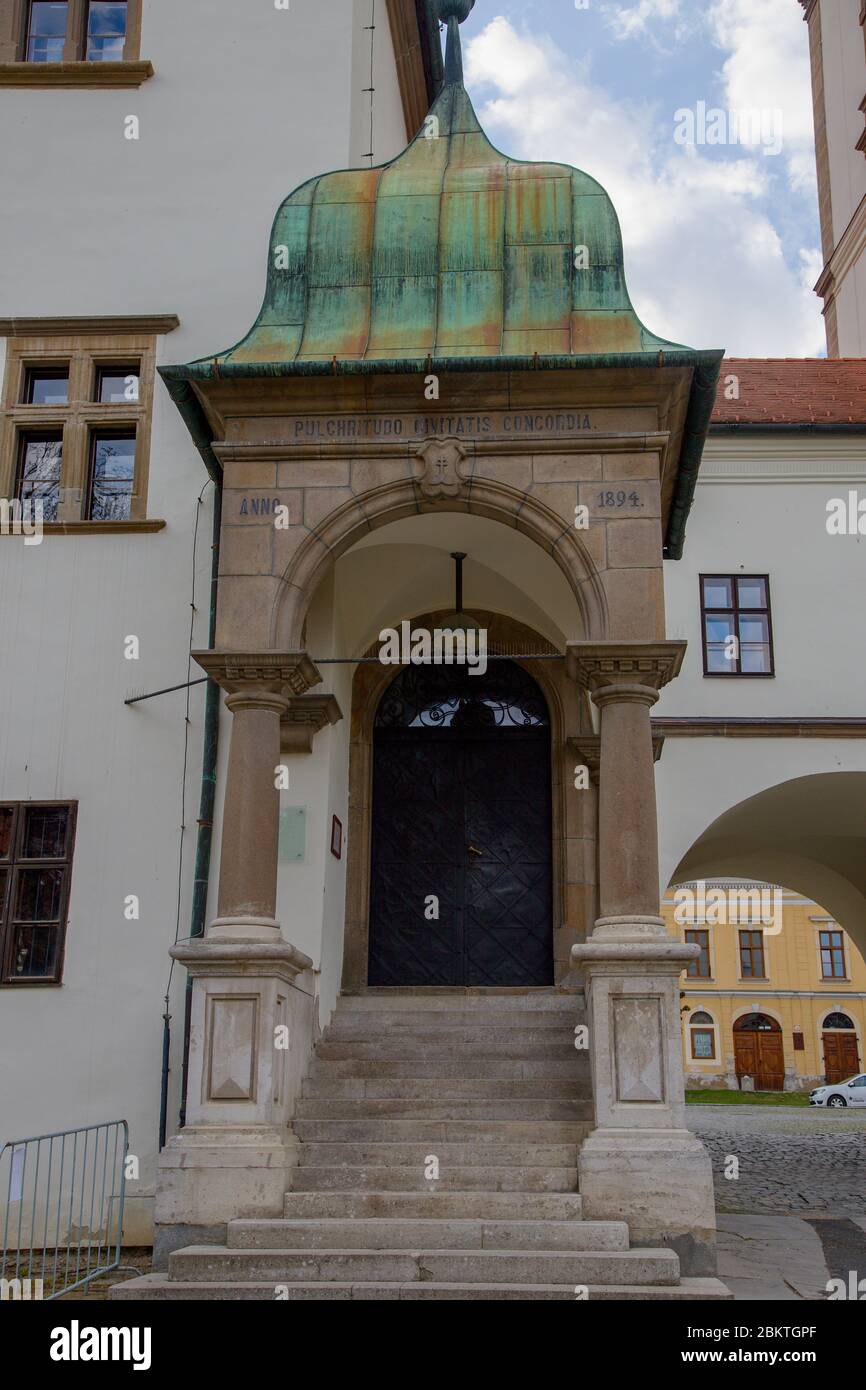 Historisches Rathaus in Levoca Stockfoto