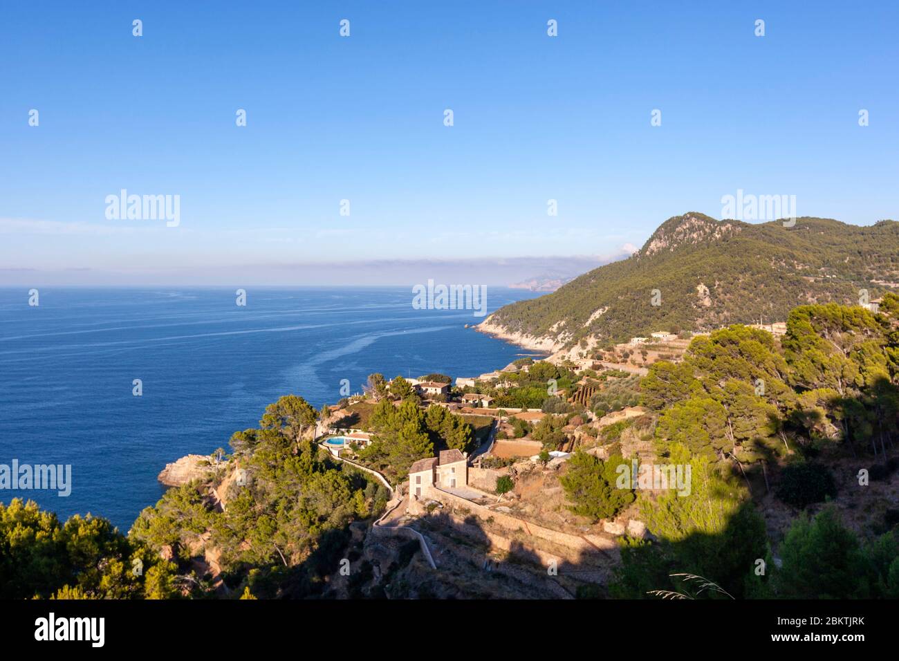 Banyalbufar Blick von Torre del Verger, Banyalbufar, Illes Balears, Spanien Stockfoto