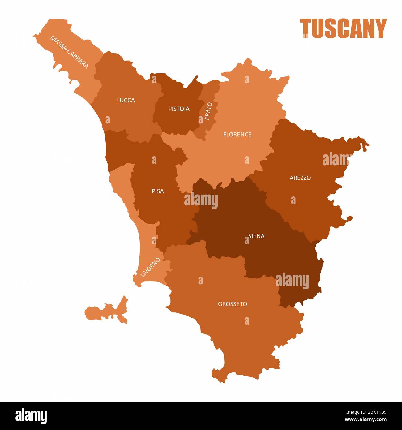 Toskana Regionen Karte Stock Vektor