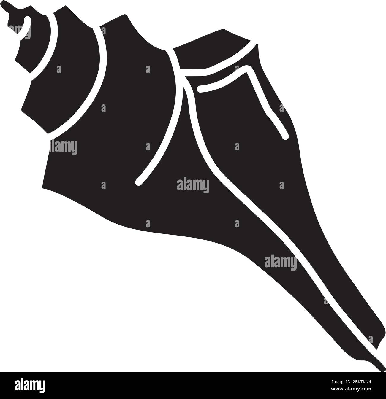 Triton Shell schwarzes Glyph-Symbol Stock Vektor